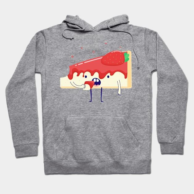 Cheesecake eating itself, Illustration Art, character Hoodie by KookyAngie